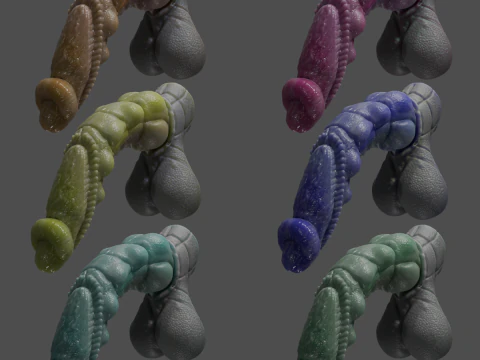 Fantasy Kuju Dragon Penis Rigged 3D Model