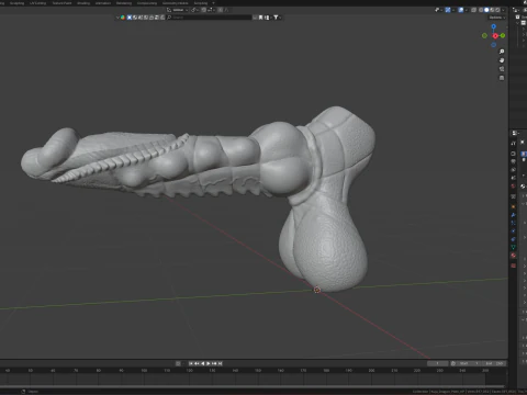 Fantasy Kuju Dragon Penis Rigged 3D Model