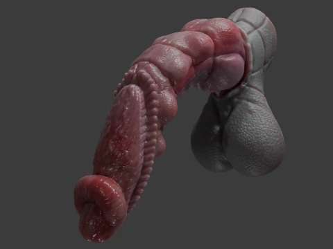 Fantasy Kuju Dragon Penis Rigged 3D Model