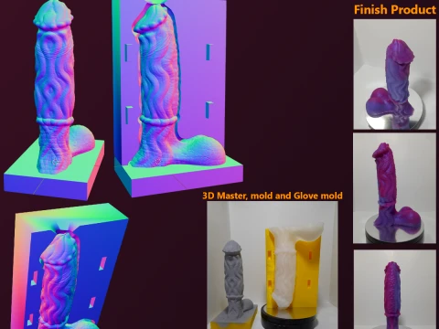 Fantezi Groknir Ejderha Penis Seks Oyuncak Kalıbı Baskıya hazır 3D Baskı Modeli