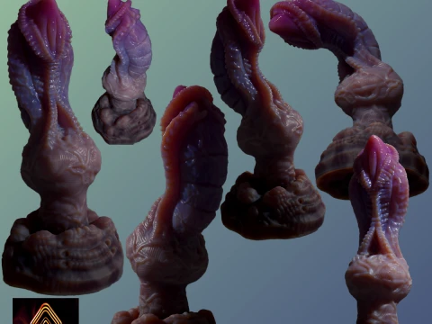 판타지 Grinian 외계인 페니스 Sextoy Rigged 3D 모델