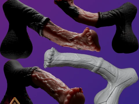 Fantasy Grinian Alien Penis Sextoy Rigged 3D 모델