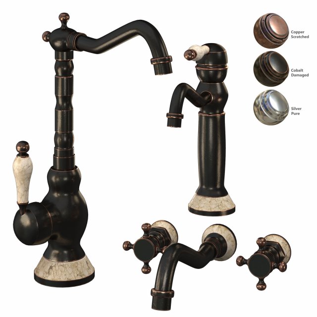 chester classic style kitchen tap 3D Model .c4d .max .obj .3ds .fbx .stl .blend 