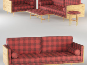 woodrow skandi fabric sofa 3D 模型