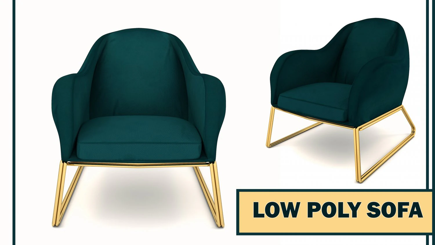 low poly sofa 3D Model .c4d .max .obj .3ds .fbx .stl .blend 