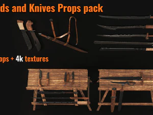 20swords and knives props pack 3D Model
