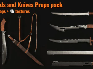 20swords and knives props pack 3D Model