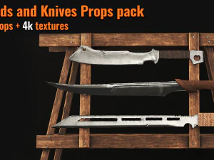 20swords and knives props pack 3D Model