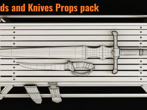 20swords and knives props pack 3D Model