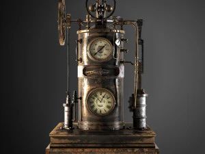 steampunk engine asset4kpbr textures 3D Model