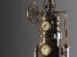 steampunk engine asset4kpbr textures 3D Model