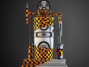 steampunk engine asset4kpbr textures 3D Model