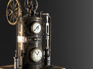 steampunk engine asset4kpbr textures 3D Model