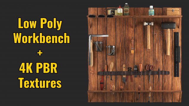 low poly workbench4k pbr textures 3D Модель .c4d .max .obj .3ds .fbx .stl .blend 