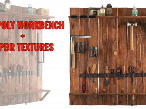 low poly workbench4k pbr textures 3D Модель