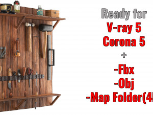 low poly workbench4k pbr textures 3D Модель