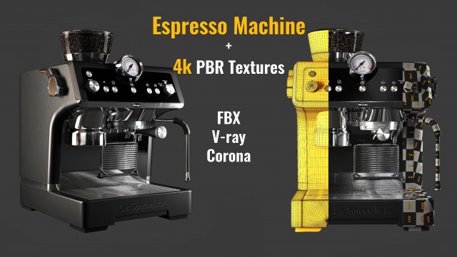 la specialista espresso machine 4k pbr textures Modèle 3D .c4d .max .obj .3ds .fbx .stl .blend 
