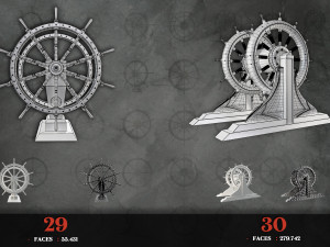 30 low poly ship steering wheel base meshes free game asset 4k pbr texture 3D Model