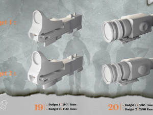 20 Low Poly Scope Base Meshes Low-poly scope asset Modelo 3D