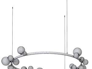 Black Glass Bubble Chandelier Modello 3D