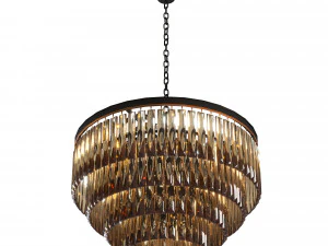 Luxe Amerikaanse Crystal Retro Grote Hanger Lamp 3D Model
