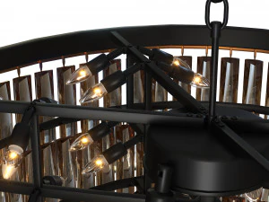 Luxe Amerikaanse Crystal Retro Grote Hanger Lamp 3D Model