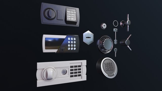 safe locks 3D Модель .c4d .max .obj .3ds .fbx .stl .blend 