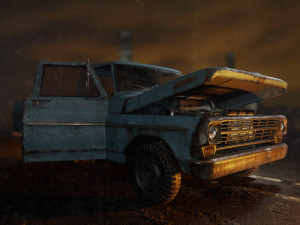 old american car 3D Модель