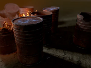free rusted barrels 3D Model