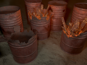 free rusted barrels 3D मॉडल