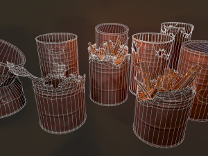 free rusted barrels 3D मॉडल