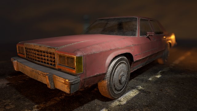 lowpoly old car-01 3D मॉडल .c4d .max .obj .3ds .fbx .stl .blend
