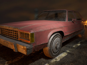 lowpoly old car-01 3D Model