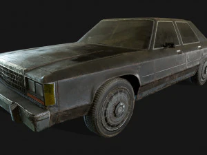 лоуполи старая машина-01 3D Модель