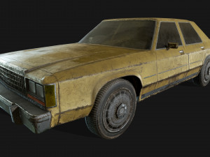 lowpoly old car-01 3D मॉडल