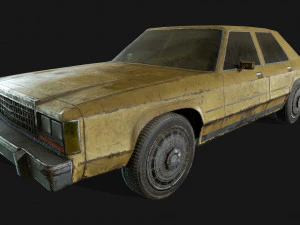 лоуполи старая машина-01 3D Модель