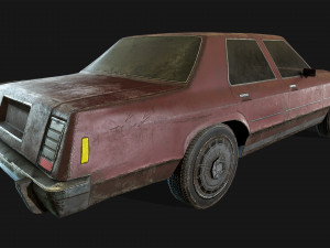lowpoly old car-01 3D मॉडल