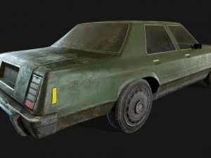лоуполи старая машина-01 3D Модель
