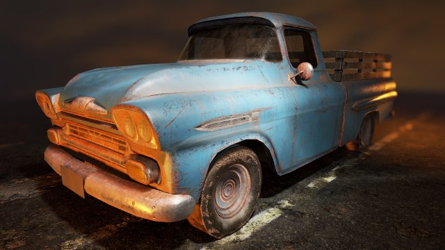 lowpoly old car-02 3D मॉडल .c4d .max .obj .3ds .fbx .stl .blend 