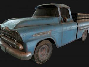 lowpoly old car-02 3D मॉडल