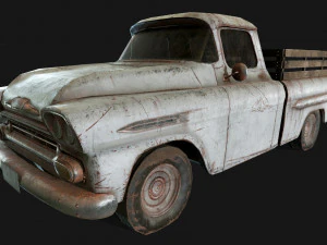 lowpoly old car-02 3D Model