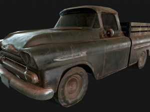 lowpoly old car-02 3D मॉडल
