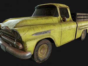 lowpoly old car-02 3D Model