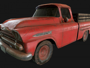 lowpoly old car-02 3D मॉडल