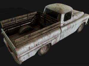 lowpoly old car-02 3D Model