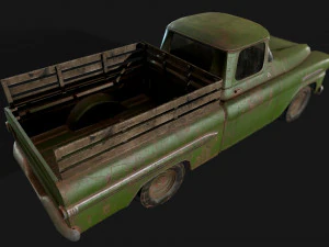 lowpoly old car-02 3D Model