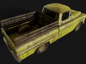 lowpoly old car-02 3D मॉडल