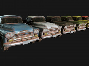 lowpoly old car-02 3D मॉडल
