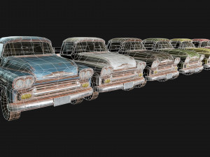 lowpoly old car-02 3D मॉडल
