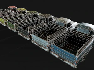 lowpoly old car-02 3D Model